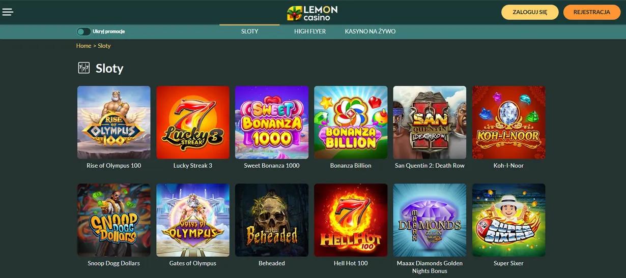 Lemon casino gry